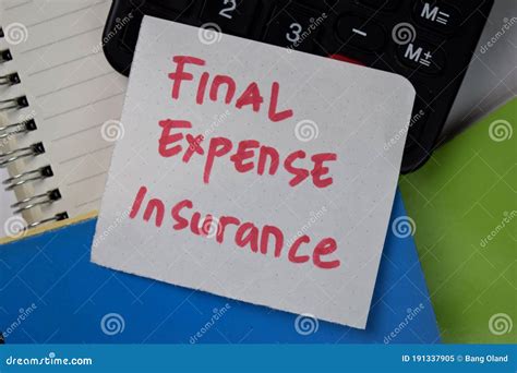 Final Expense Insurance Text On Sticky Notes Isolated On Office Desk