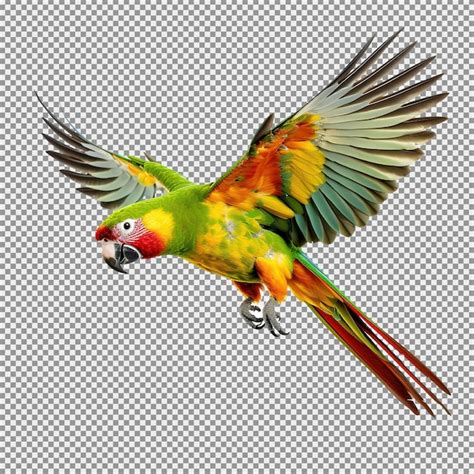 Premium PSD | Military macaw ara militaris flying isolated on white