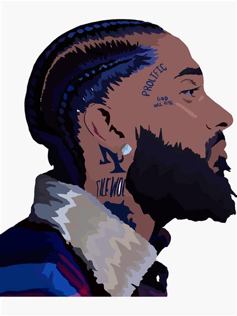 Nipsey Hussle Side Profile With Eye Sticker For Sale By Luzerome