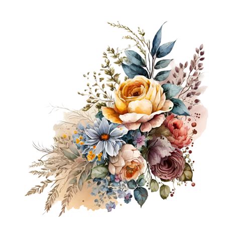 Flower Bouquet Watercolor Clipart 23654932 Png