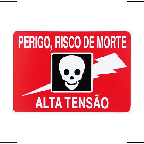 Placa De Sinalização Perigo Risco De Morte Alta Tensão 30x20 Acesso S