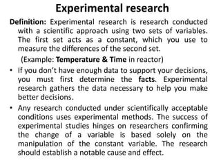 Types of experimental design | PPT