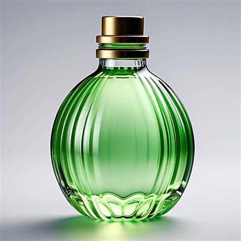 Bottle of Perfume Green Color Isolated on White Stock Illustration - Illustration of jewellery ...