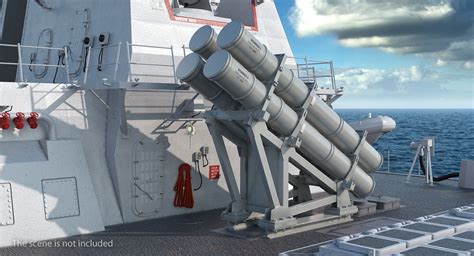 Mk 141 Launching System Rgm With Harpoon Anti Ship Missile 3d Model 99