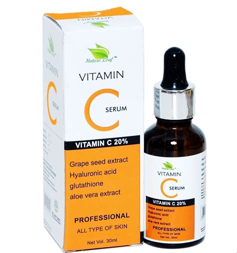 Nature Leaf Herbal Vitamin C Face Serum With Hyaluronic Acid Normal