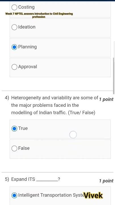 Week 7 Nptel Answers Introduction To Civil Engineering Profession Youtube