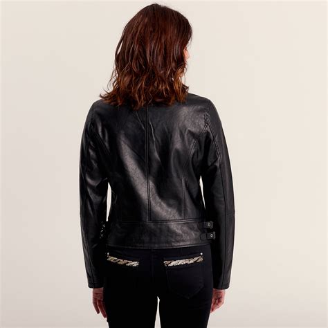 Veste perfecto simili cuir noir femme Bréal