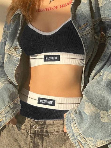 Triangle Patchwork Lettuce Trim Bikini Swimsuit Mixcolor S In Bikini Sets Online Store