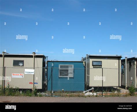 Temporary construction site office Stock Photo - Alamy