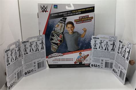 Wwe Mattel Flextreme 4 Bendable Wrestling Figures X4 And Inflatable