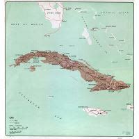 Large physical map of Cuba with major cities | Cuba | North America ...