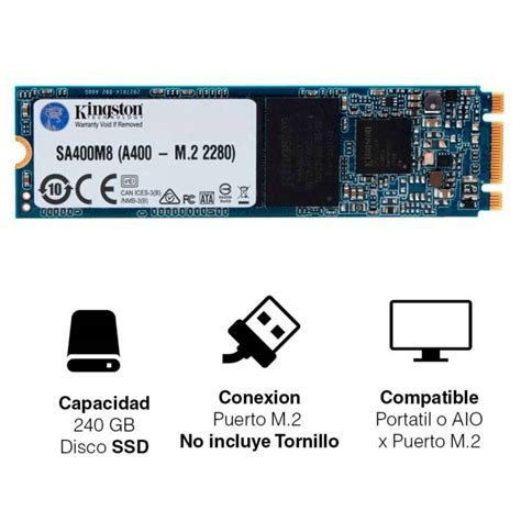 Disco Duro Sólido SSD M 2 Kingston 240GB MarBolTec