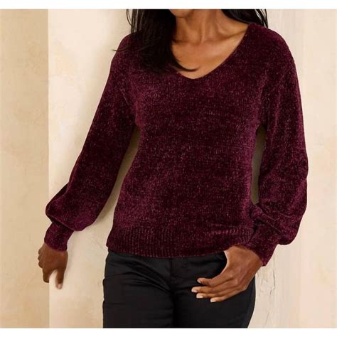 Tommy Bahama Tommy Bahama Island Luna Chenille V Neck Sweater In Claret Grailed