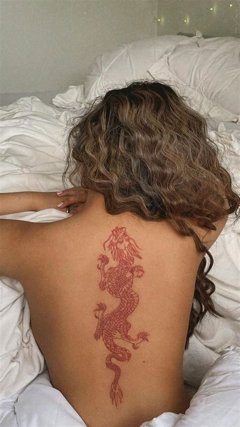 Red dragon tattoo red ink tattoos dragon tattoo back tattoo women – Artofit