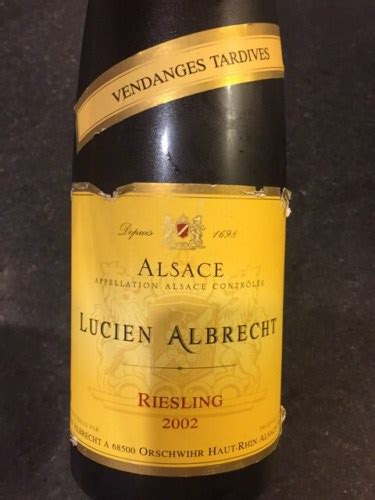 Lucien Albrecht Riesling Vendange Tardive Vivino Us