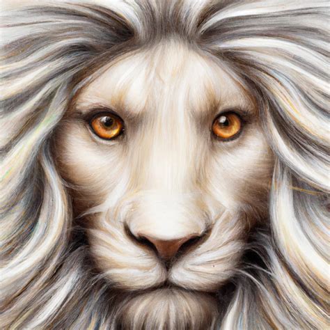 A Portrait Of An Anthropomorphic Male White Lion Wi