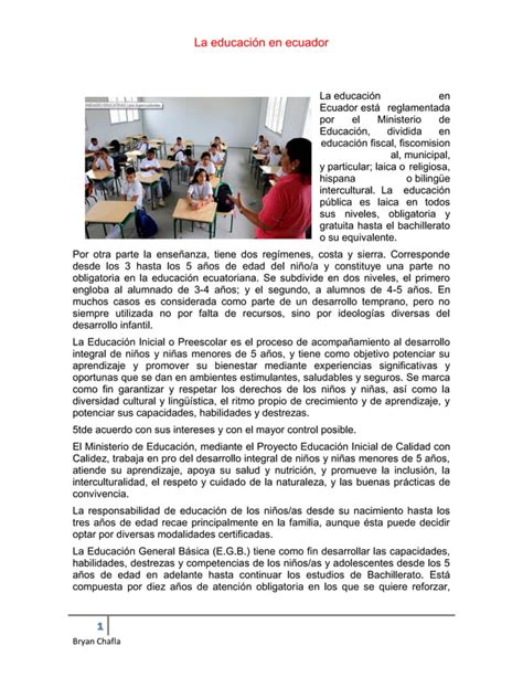 La educación en ecuador PDF