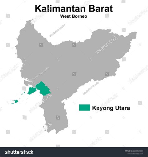 Vector Map Administrative Boundaries Kayong Utara Stock Vector Royalty