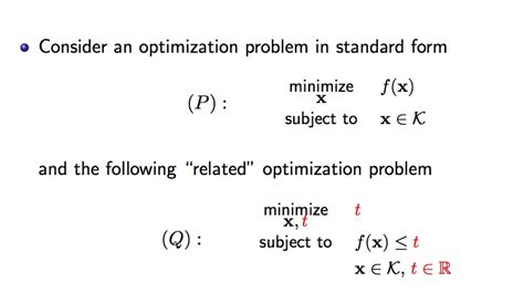 O Consider An Optimization Problem In Standard Form Chegg