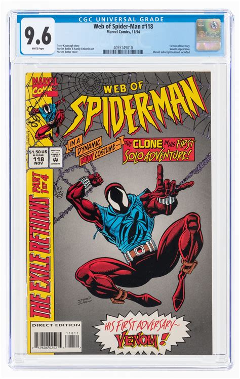 Hake S WEB OF SPIDER MAN 118 NOVEMBER 1994 CGC 9 6 NM