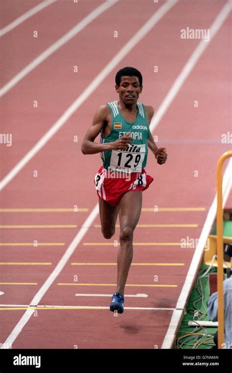 Athletics 6th Iaaf World Indoor Championship Haile Gebrselassie Ethiopia 3000m Mens Stock