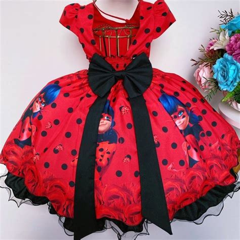 Vestido De Festa Infantil Luxo Lady Bug Leidy Lou Moda Baby