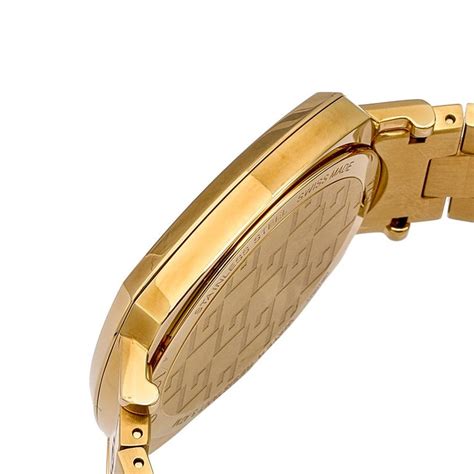 Gucci Yellow Gold Plated Stainless Steel Grip 1574 Womens Wristwatch 35 Mm For Sale At 1stdibs