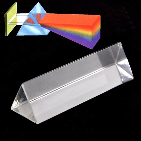 8cm Optical Glass Triangular Triple Prism With Stand For Physics Teaching Light Spectrum