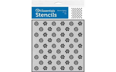 Pa Essentials Stencil Blooms Pattern For Painting On Wood Canvas