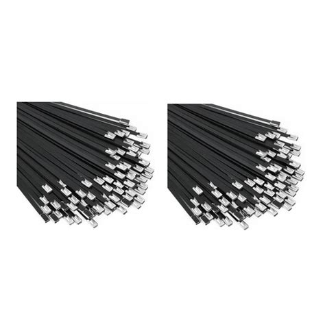 Metal Zip Ties Black 200Pcs 11 8 Inch 304 Stainless Steel Epoxy Coated