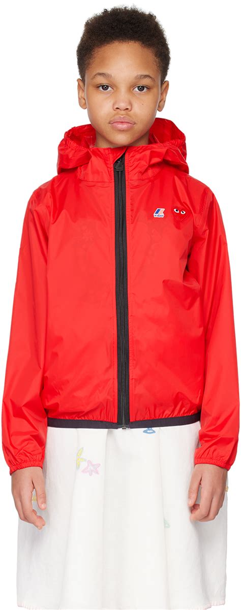 Kids Red K Way Edition Jacket by COMME des GARÇONS PLAY SSENSE