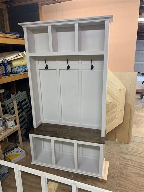 Farmhouse Hall Tree Mudroom Locker Custom Size And Color Available