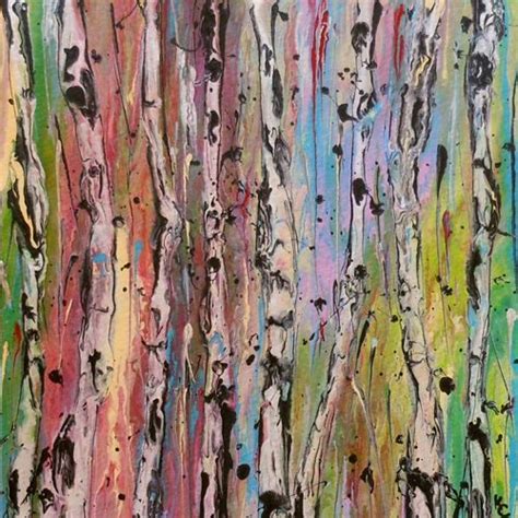 Aspen Tree Paintings The Color Dance Original Abstract Aspen Tree