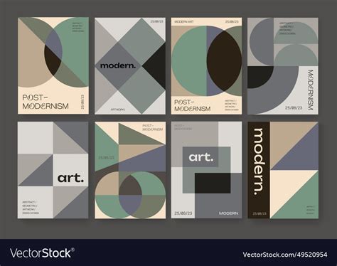 Set of retro geometric posters collection Vector Image