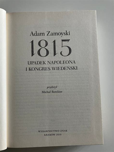 1815 Upadek Napoleona i Kongres Wiedeński Kraków Kup teraz na