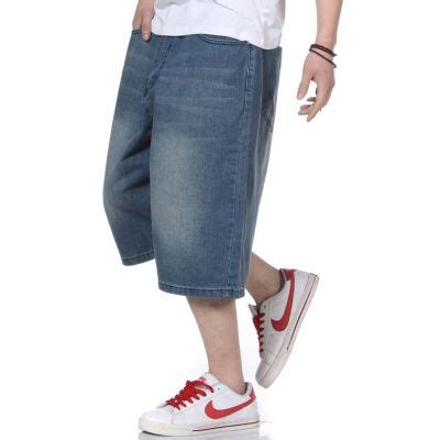 Baggy Denim Shorts For Men Hip Hop Bermuda Jeans Blue