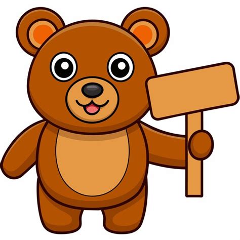 A Brown Teddy Bear Holding A Sign That Says Quot Bear Quot Premium AI