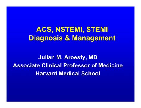 PDF ACS NSTEMI STEMI Diagnosis Management NSTEMI STEMI Diagnosis