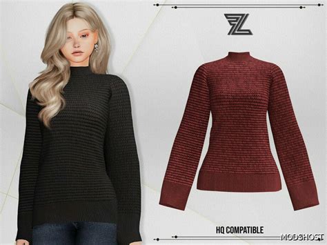 Kimberly Wool Sweater Sims 4 Clothing Mod ModsHost