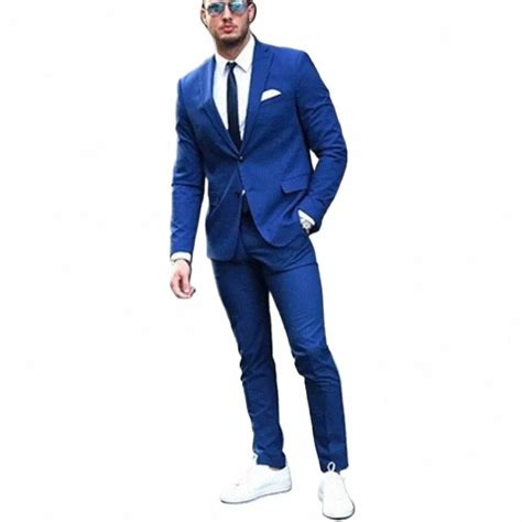 Mejor Precio En A Granel Royal Blue Silm Fit Hommes Costumes Pour