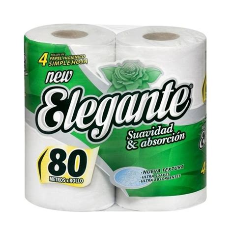 Papel Higienico Elegante 4 X 80m Hoja Simple