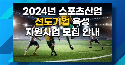 2024년 스포츠산업 선도기업 육성 지원사업 모집 공고 안내