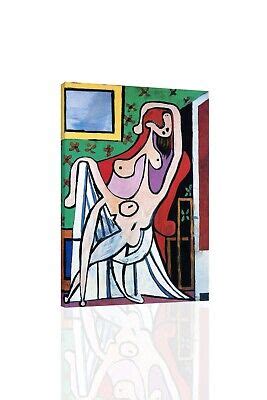 Large Nude In A Red Armchair Picasso Canvas Or Print Wall Art Ebay