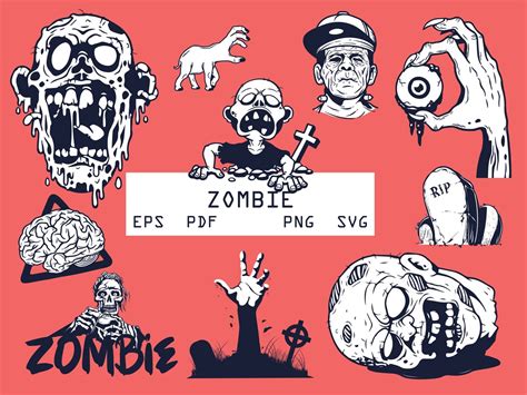 Zombie Svg Bundle Layered Cut File Scary Svg Horror Svg Zombie Hand