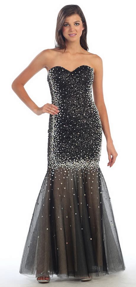 Robe De Soiree Noire Avec Strass Beauté Et Mode