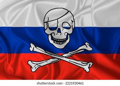 Russian Pirate Flag Waving Wind Skull Stock Illustration 2221920461 | Shutterstock