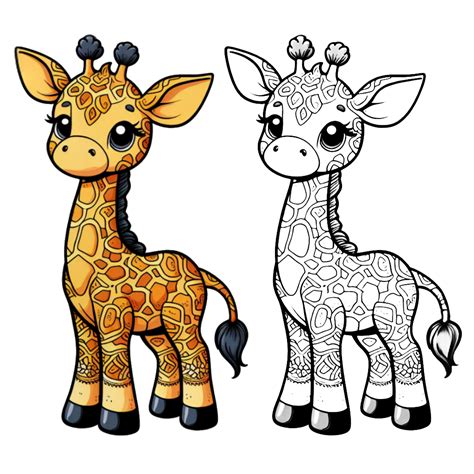 Baby Giraffe 🦒🌟😊 Coloring Page