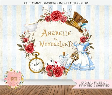 Alice in Wonderland Backdrop Alice in Wonderland Party - Etsy