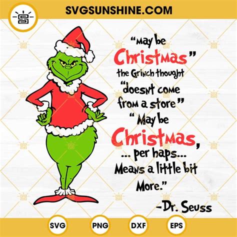 Maybe Christmas Does Not Come From A Store Grinch Svg Maybe Christmas Grinch Quote Svg Grinch