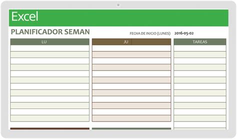 Plantillas Gratuitas De Cronograma Semanal Para Excel